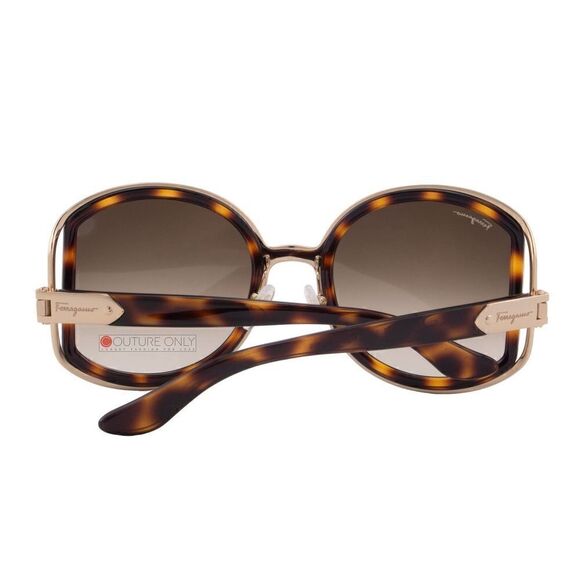 New Salvatore FerragamoâWomen Havana BrownâSunglasses Round Oversized SF719S - Picture 5 of 9